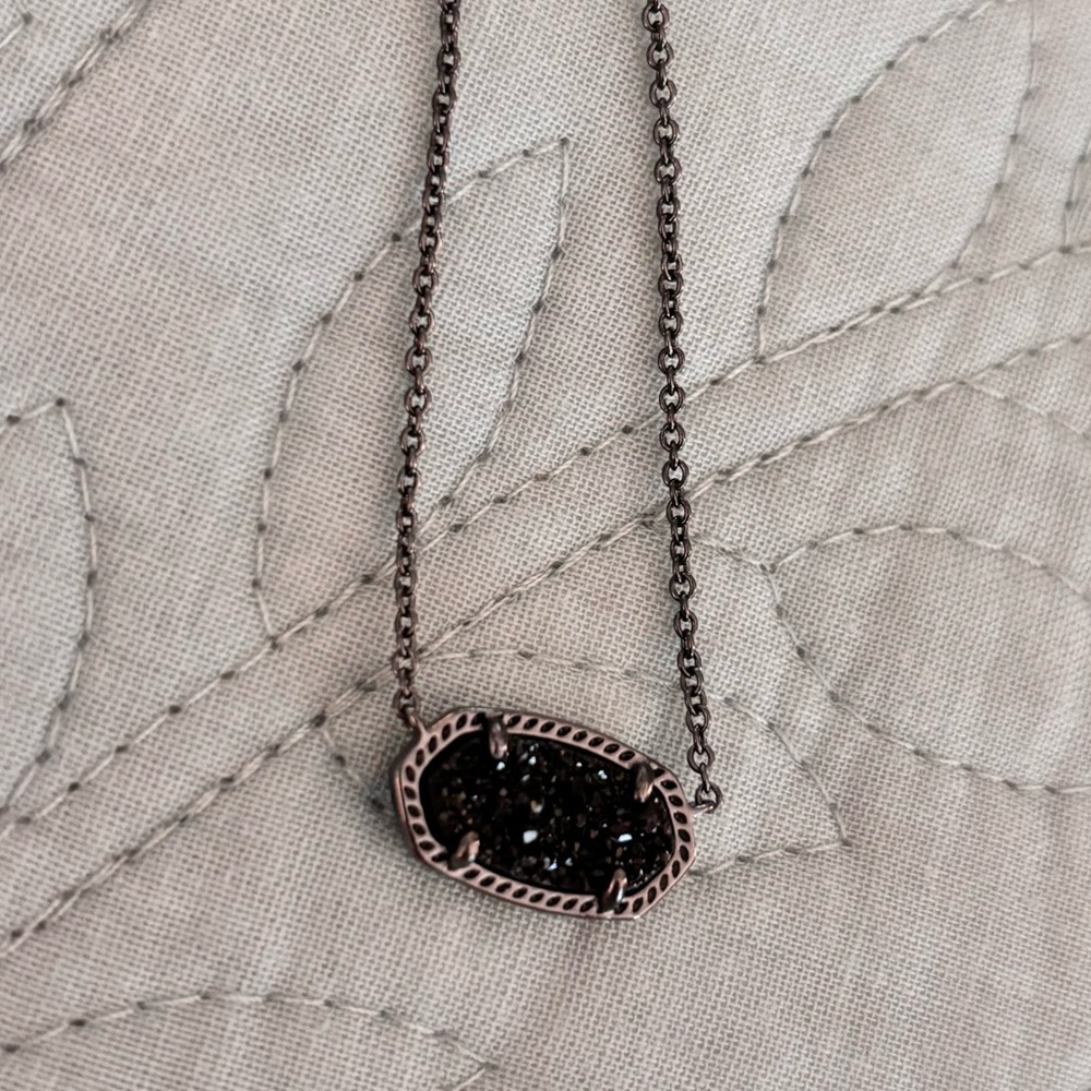 Kendra Scott Elisa necklace in black drusy